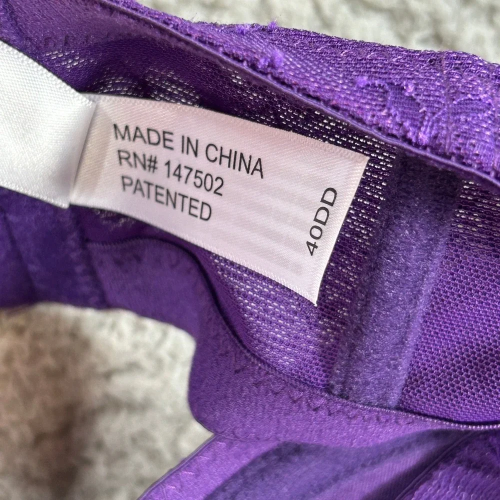 Ashley Stewart Butterfly Full Coverage Lace Bra Purple 40DD AS-2520-1121 NWT